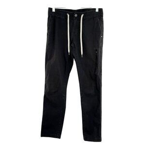 Vuori Pants Mens S Dark Gray Elastic Waist Drawstring‎ Zip Pockets 30x29 Outdoor